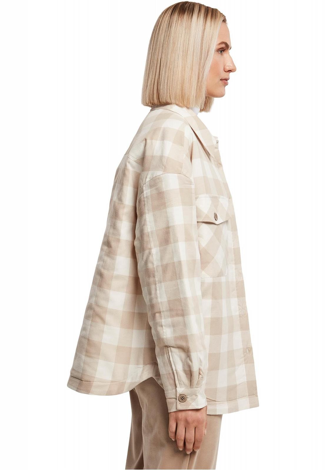 Рубашка-куртка женская Urban Classics Ladies Flannel Padded Overshirt клетчатая, фото №2