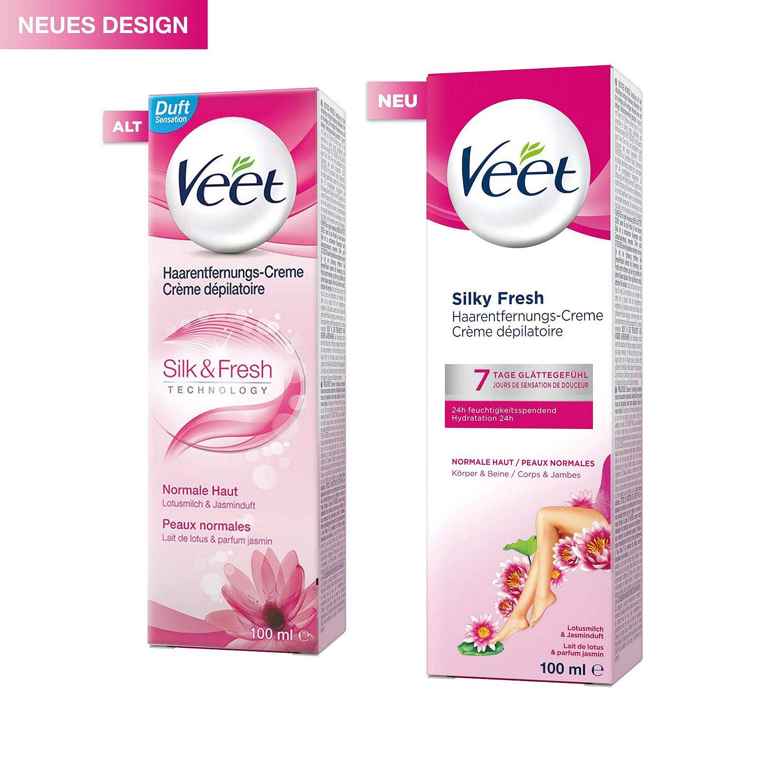 Крем для депиляции Veet Silk & Fresh 3 x 100 мл для нормальной кожи, фото №2