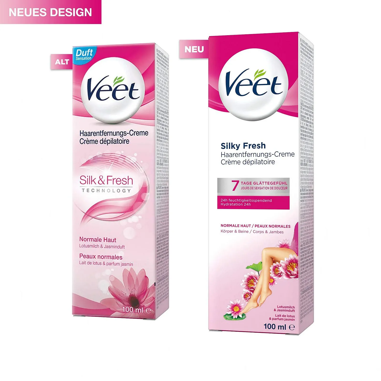 Крем для депіляції Veet Silk & Fresh 3 x 100 мл для нормальної шкіри, фото №2