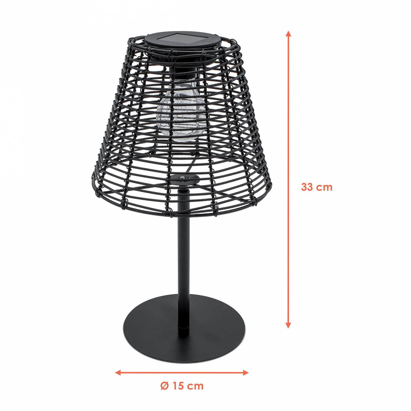 Настільна лампа Spetebo Solar Rattan Look LED 33 x 20 см Чорний, фото №2