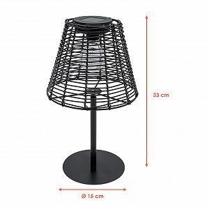 Настільна лампа Spetebo Solar Rattan Look LED 33 x 20 см Чорний synthetic.ua - Фото 1