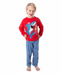 Дитяча піжама з довгим рукавом для хлопчиків 2 шт. Бавовна Акула - Фото 1