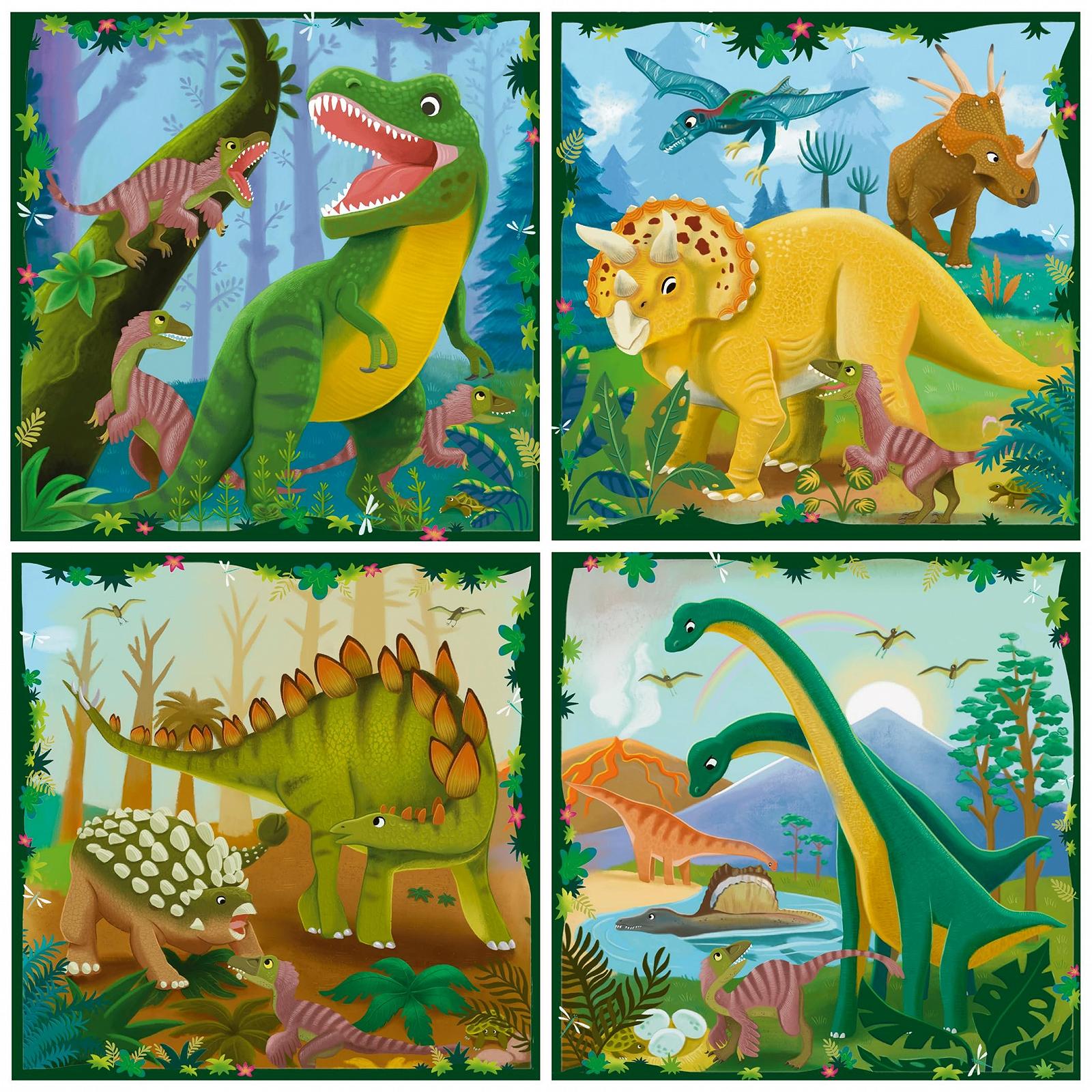 Пазл Ravensburger Puzzle UP! Dinosaur 12004003 4 в 1 25, 36, 42, 56 деталей, фото №2