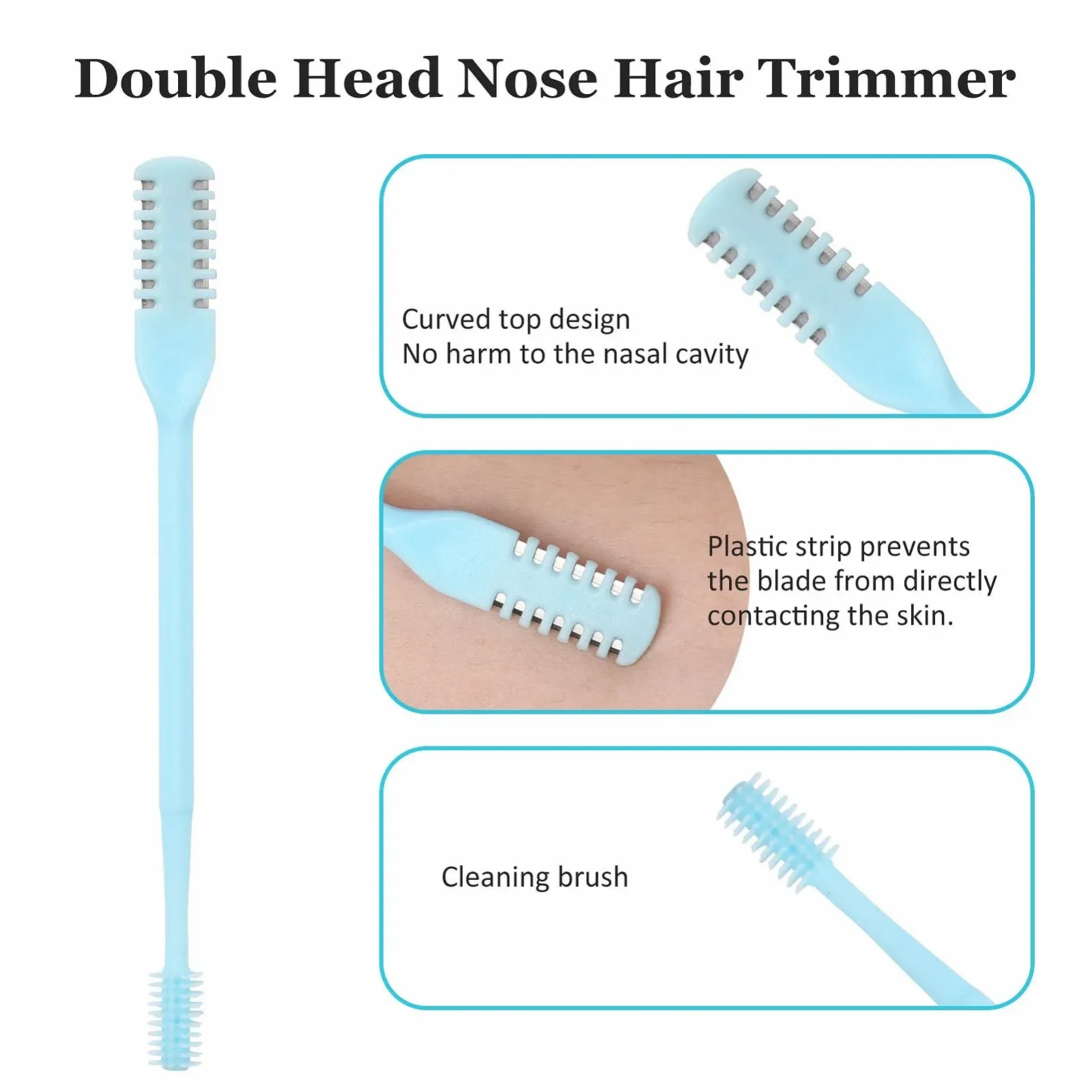 Триммер Pumwoy Портативний Ручний Пак 5 шт. 360° Обертовий Подвійна Голівка 2-в-1 Для носових волосся, фото №2