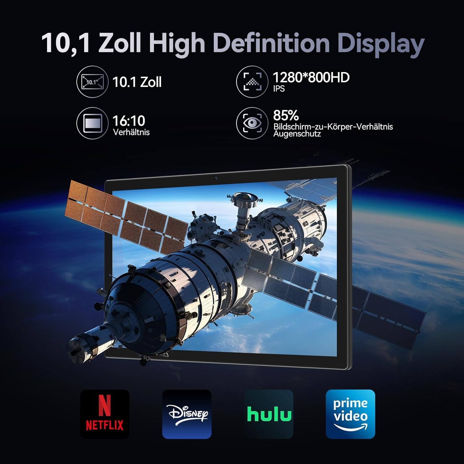 Планшет 10.1" ANTEMPER D113 4+4/128 ГБ 5G 1-SIM 8 ядер Android 14 7000 mAh Черный, фото №4 Планшет 10.1" ANTEMPER D113 4+4/128 ГБ 5G 1-SIM 8 ядер Android 14 7000 mAh Черный, фото №4