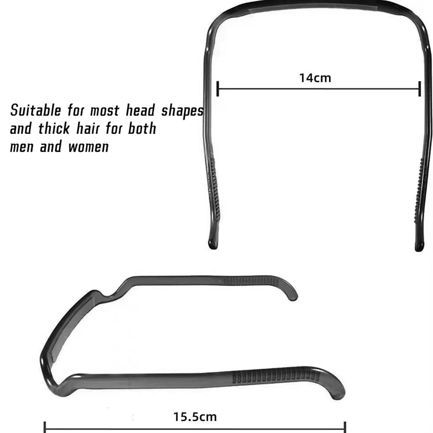 Обруч для вьющихся густых волос Squaer (Черный x 2), фото №6