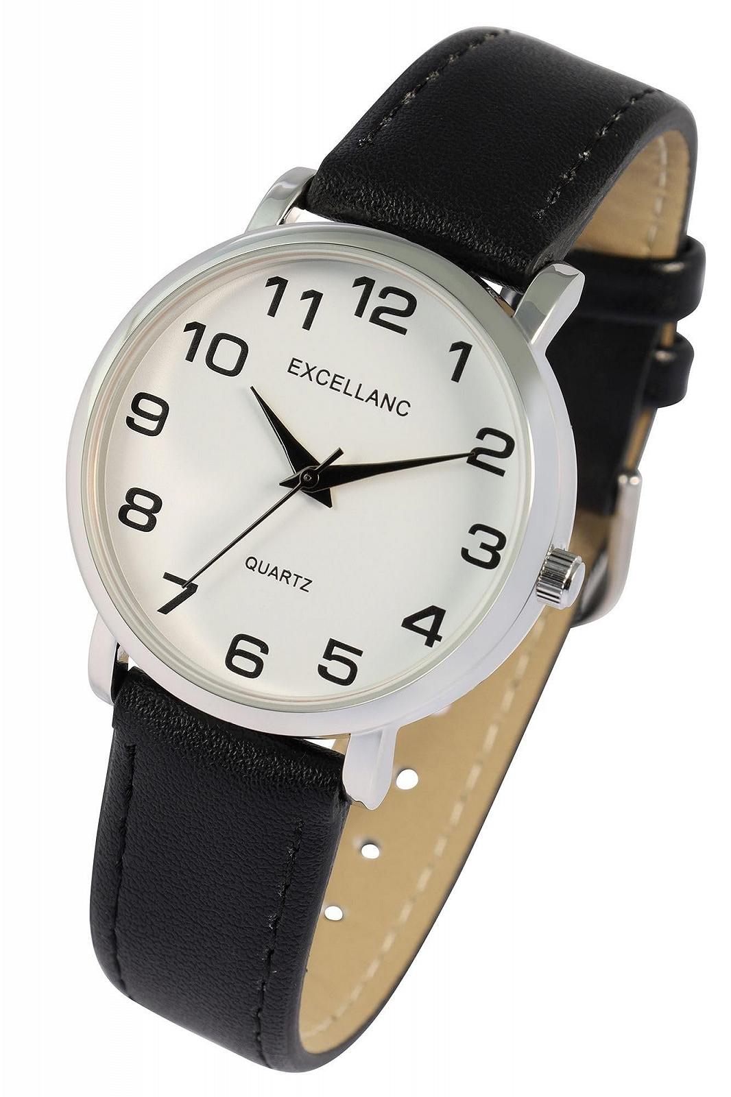 Женские часы Excellanc с ремешком из искусственной кожи, чёрный/серебристый, фото №4