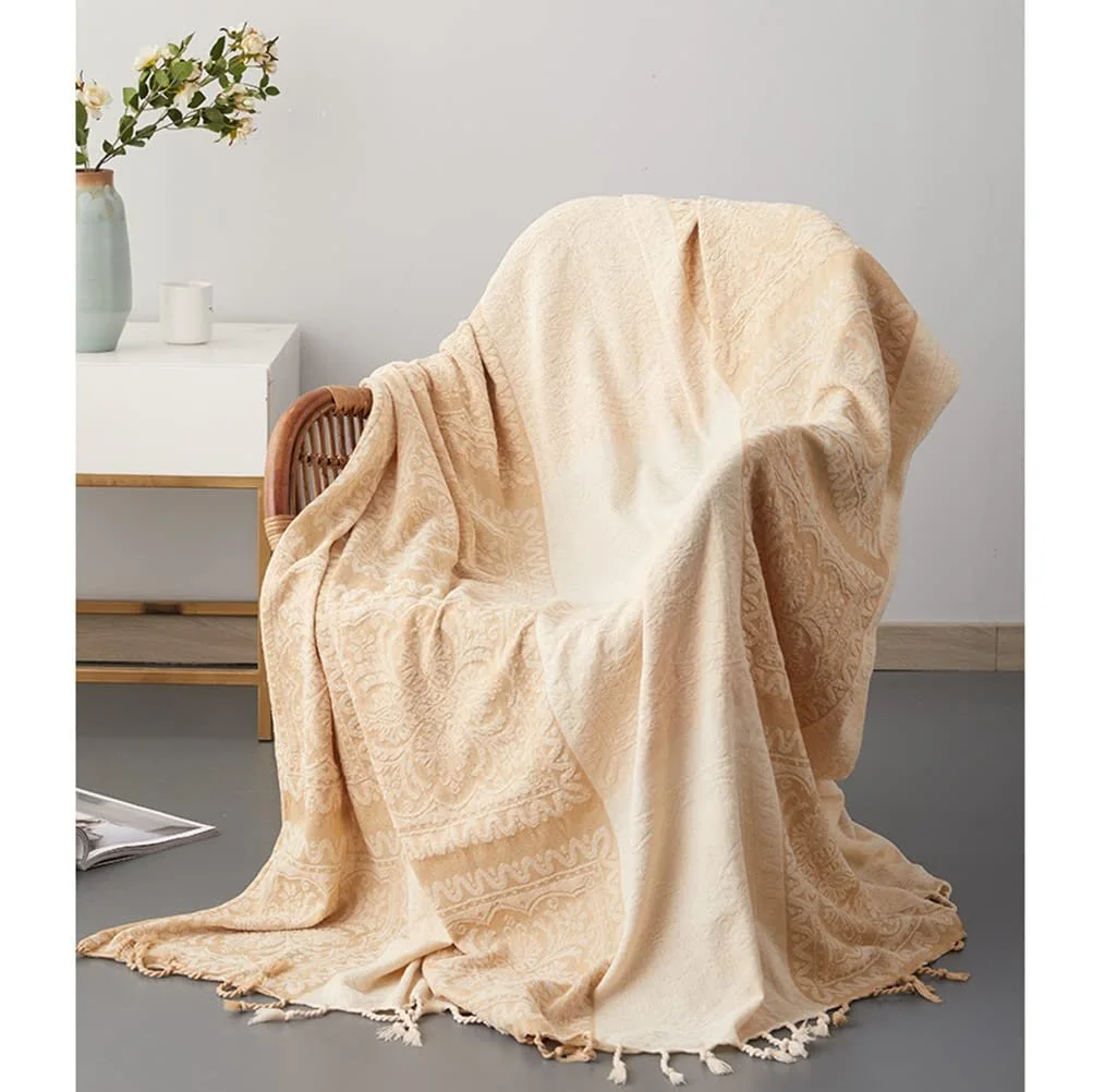 Покривало ELEOPTION Chenille Жакардове Покривало з Китицями Декоративне для Ліжка Дивана Крісла, фото №2 Покривало ELEOPTION Chenille Жакардове Покривало з Китицями Декоративне для Ліжка Дивана Крісла, фото №2