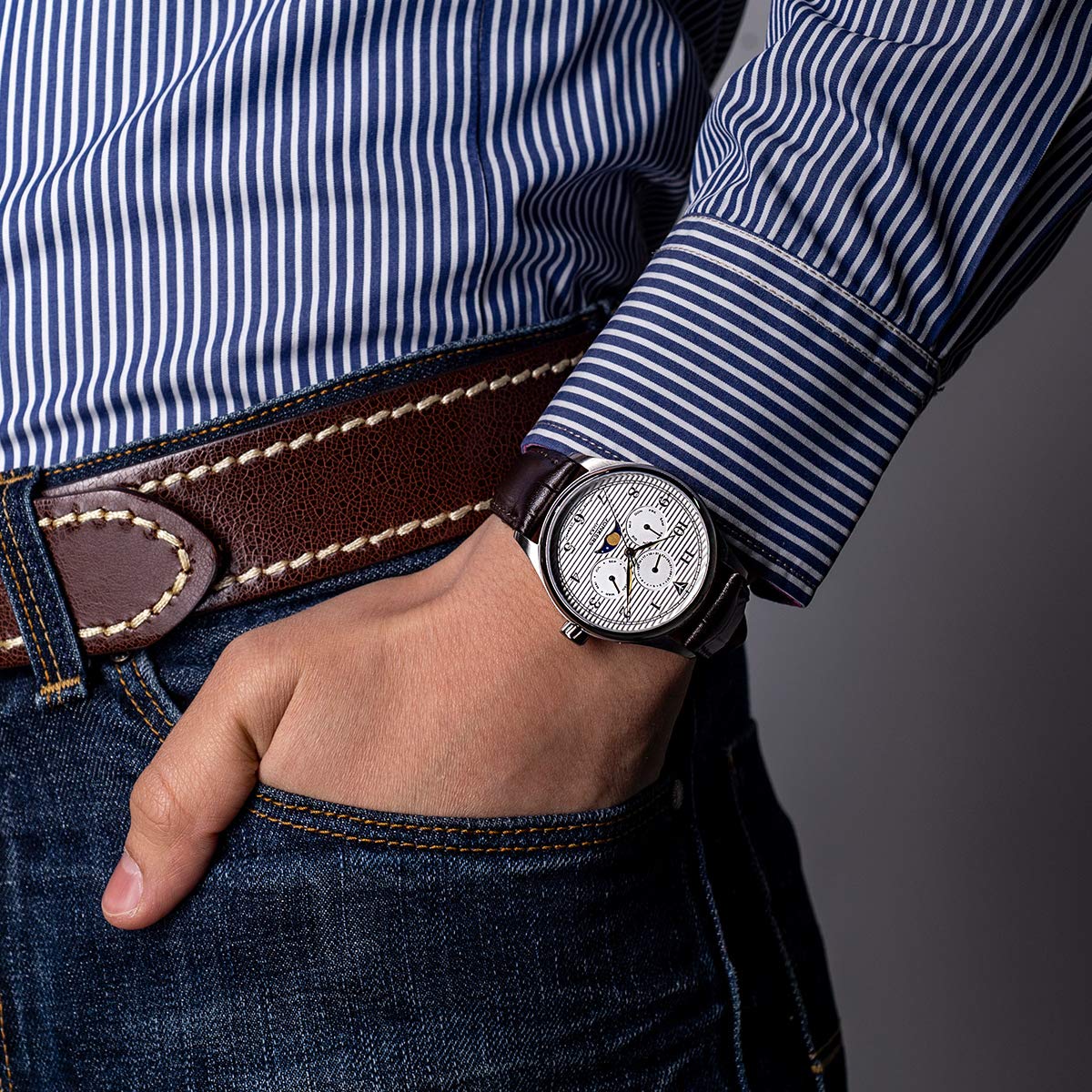 Аналоговий кварцовий годинник Junkers Tante JU Фазами Місяця з сапфіровим склом, фото №2