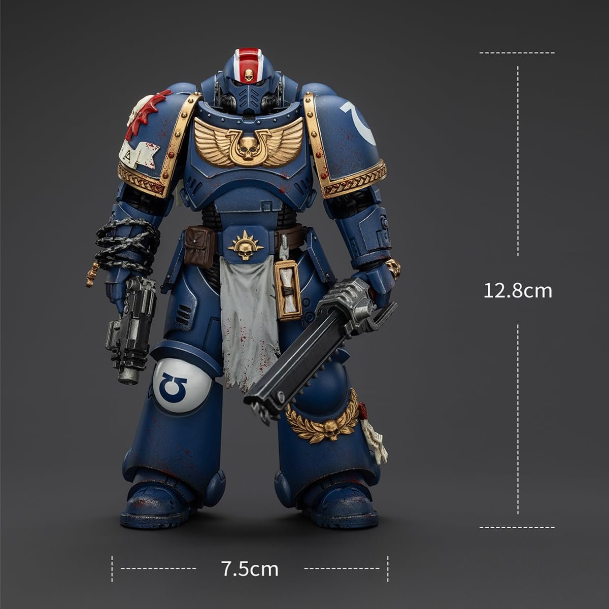 Экшн-фигурка JOYTOY Warhammer 40k Space Marine 1/18, лейтенант Тит Ультрамаринов, коллекционное издание, 12,7 см, фото №7