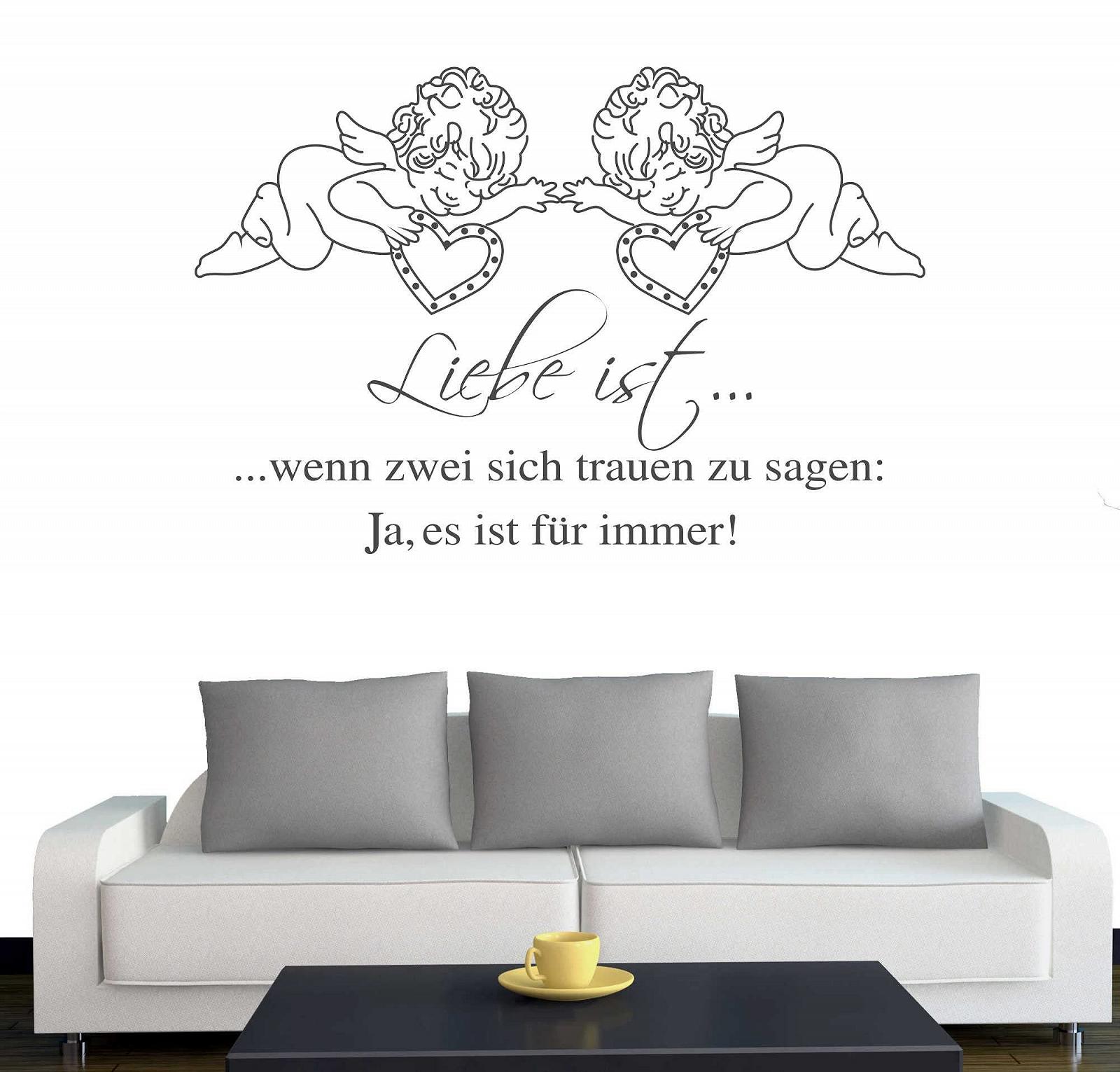 Наклейка на стіну A571 "Liebe ist.. для immer!" 120x80 см Антрацит, фото №1 Наклейка на стіну A571 "Liebe ist.. для immer!" 120x80 см Антрацит, фото №1