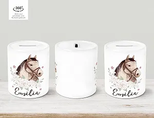 Скарбничка дитяча керамічна персоналізована Кінь synthetic.ua - Фото 1