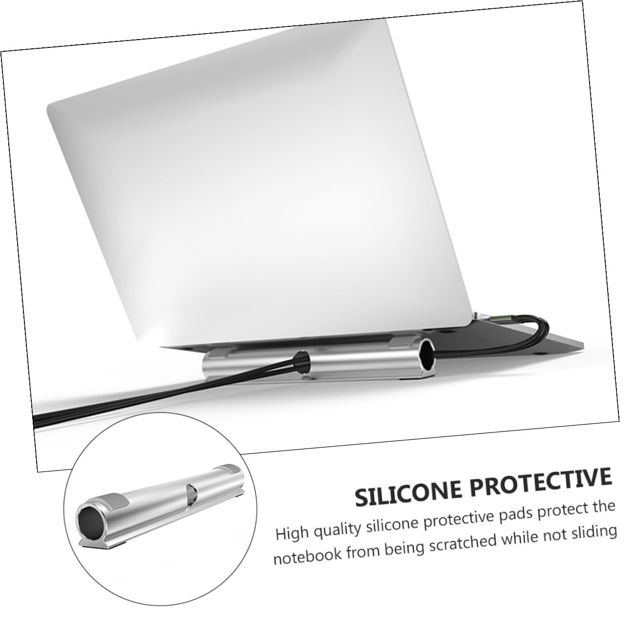 Подставка для ноутбука VALICLUD Алюминиевый сплав с держателем для кабеля, нескользящие ножки для разных ноутбуков, фото №4 Подставка для ноутбука VALICLUD Алюминиевый сплав с держателем для кабеля, нескользящие ножки для разных ноутбуков, фото №4
