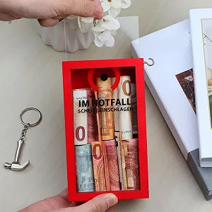 Скарбничка прозора для монет та купюр Червона synthetic.ua - Фото 1