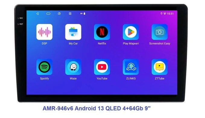 Автомагнbтола Qline AMR-946v6 Android 13 QLED 4+64Gb 9 та 10", фото №2