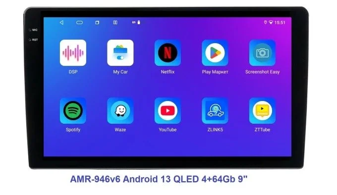 Автомагнітола Qline AMR-946v6 Android 13 QLED 4+64Gb 9 та 10", фото №2