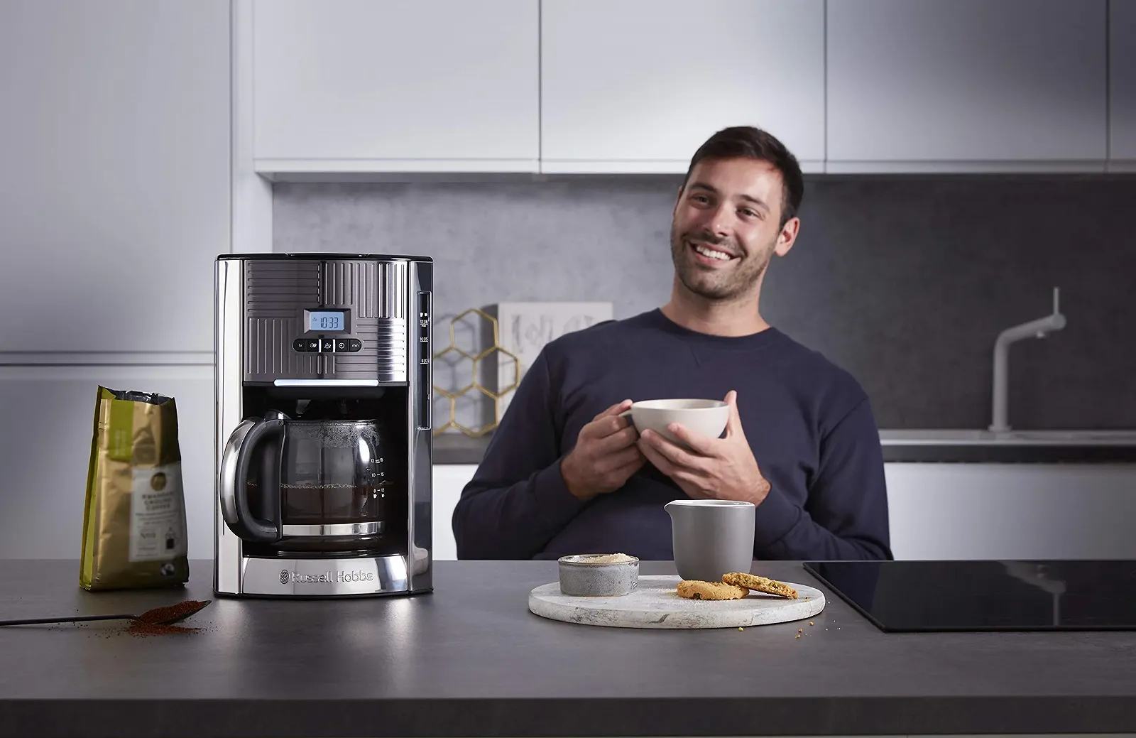 Кофеварка капельная Russell Hobbs Geo 1000 W 1.5 L Grey, фото №6