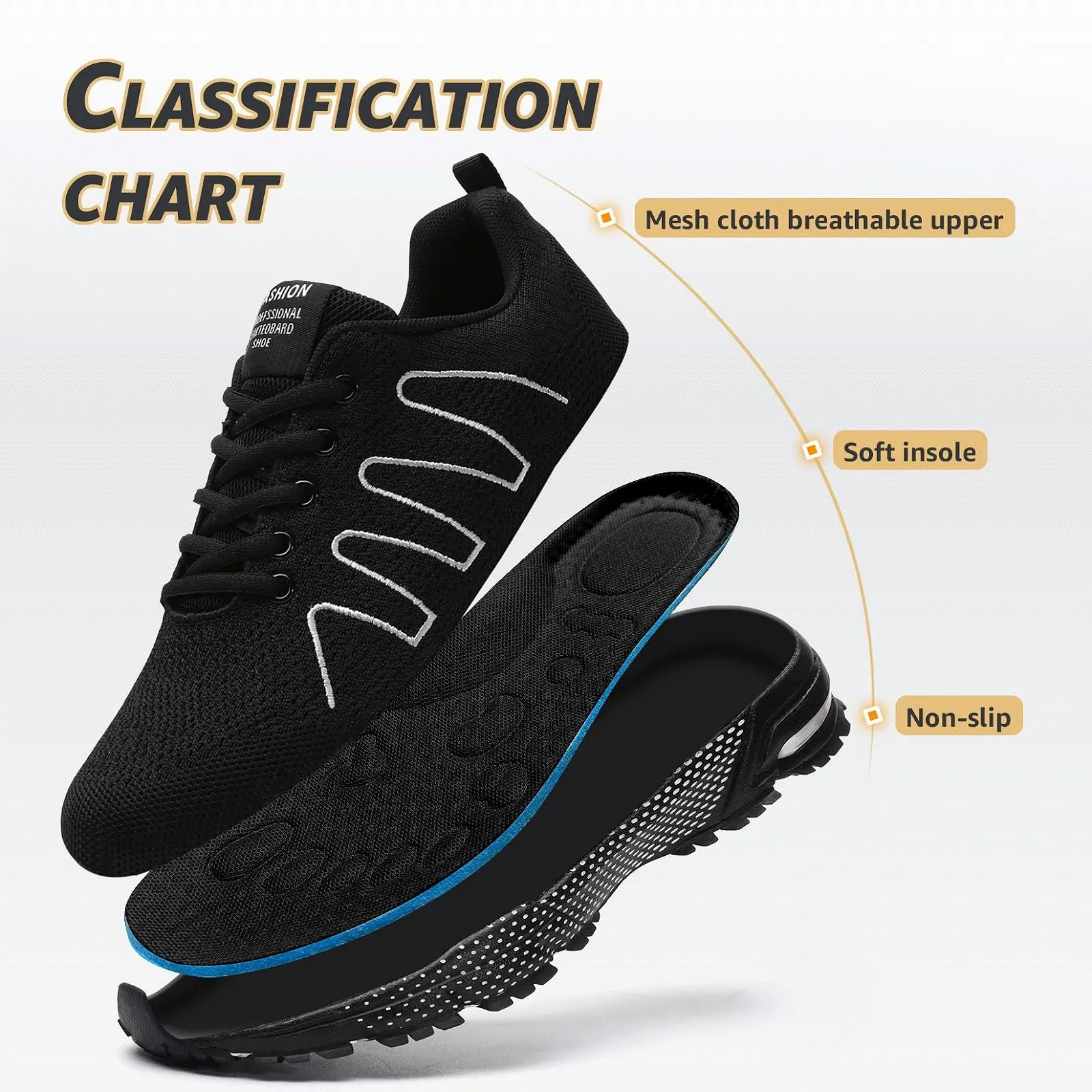 Чоловічі Кросівки ASHION Спортивні Легкі Дихаючі, фото №3