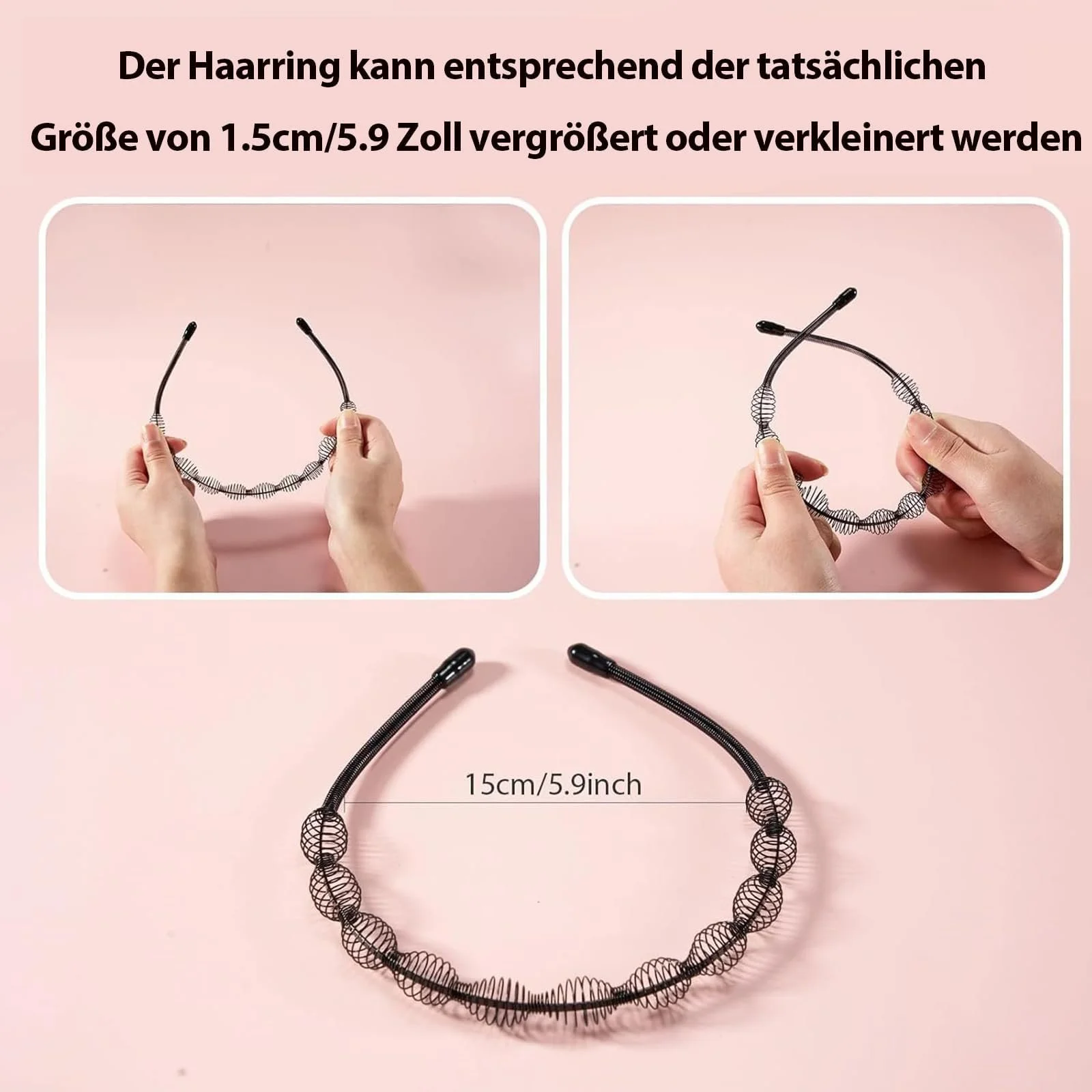 Набір металевих обручів для волосся 12 шт., фото №4