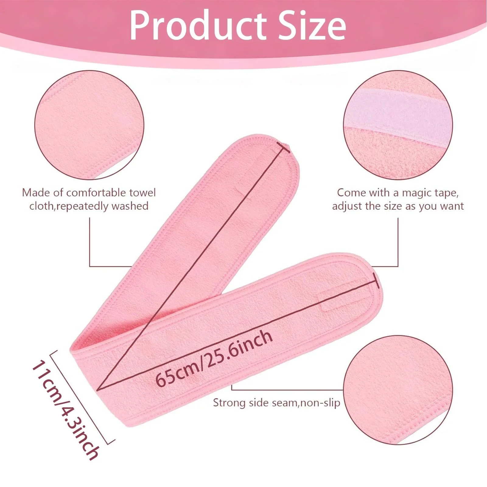 Косметична Пов'язка для Волосся Жіноча Рожевий, Блакитний, Білий, фото №6 Косметична Пов'язка для Волосся Жіноча Рожевий, Блакитний, Білий, фото №6