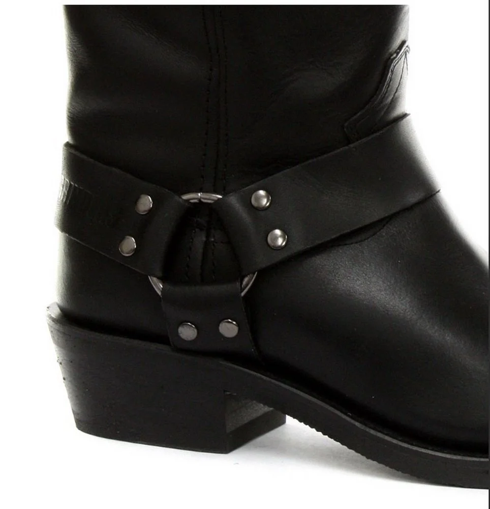 Ботинки Grinders Renegade High Кожаные Черные Унисекс, фото №2