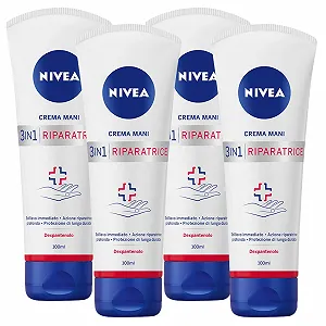 Крем для рук Nivea 3-в-1 Живильна формула Velvet 24 години з декспантенолом - 4 флакони по 100 мл - Фото 1