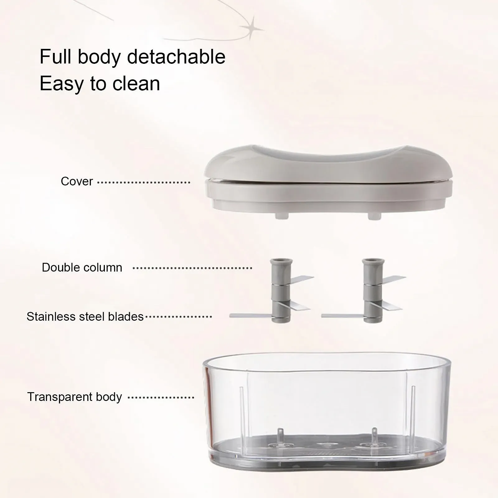 Подрібнювач Omabeta ручний для часнику з 4 лезами, фото №6