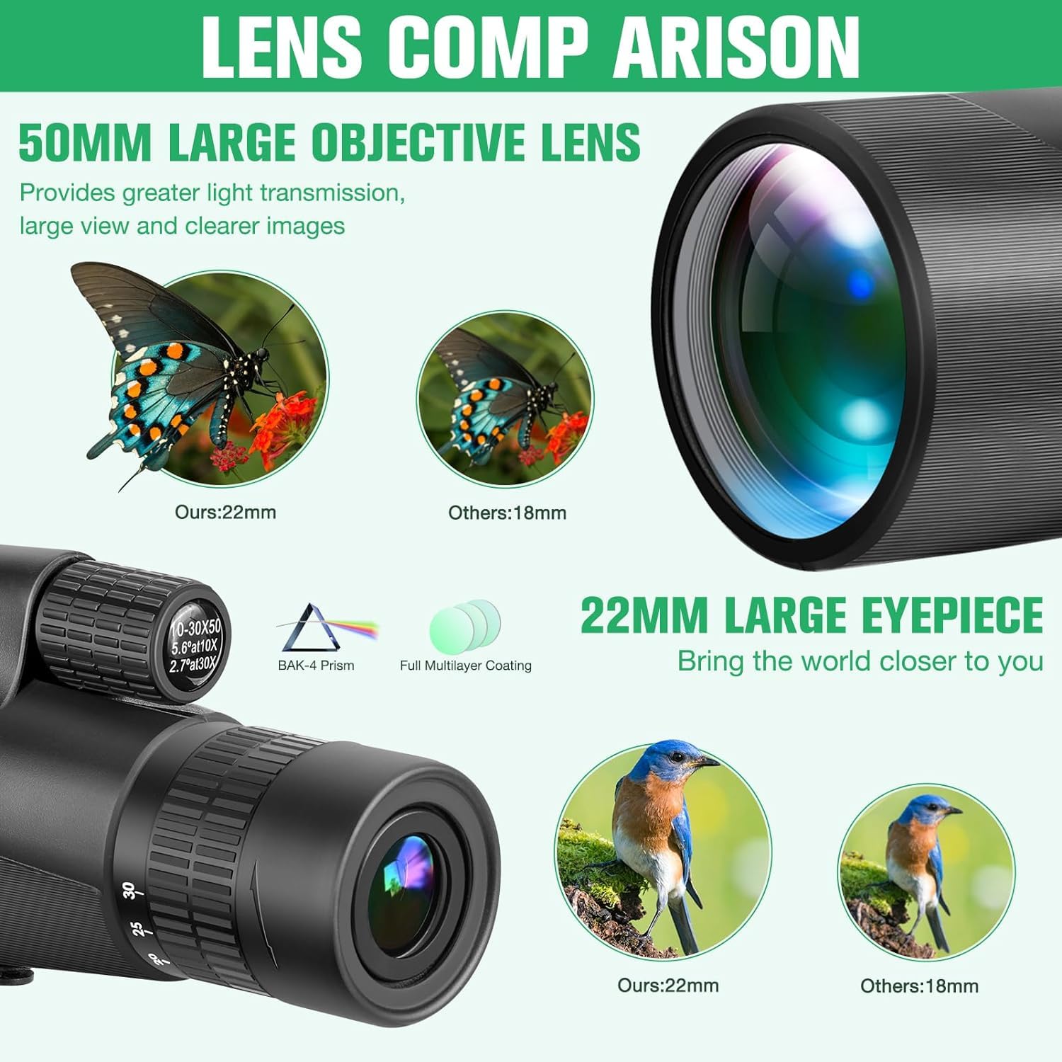 Монокуляр Zoom Monocular з триногою HD для смартфона для дорослих чорний, фото №3