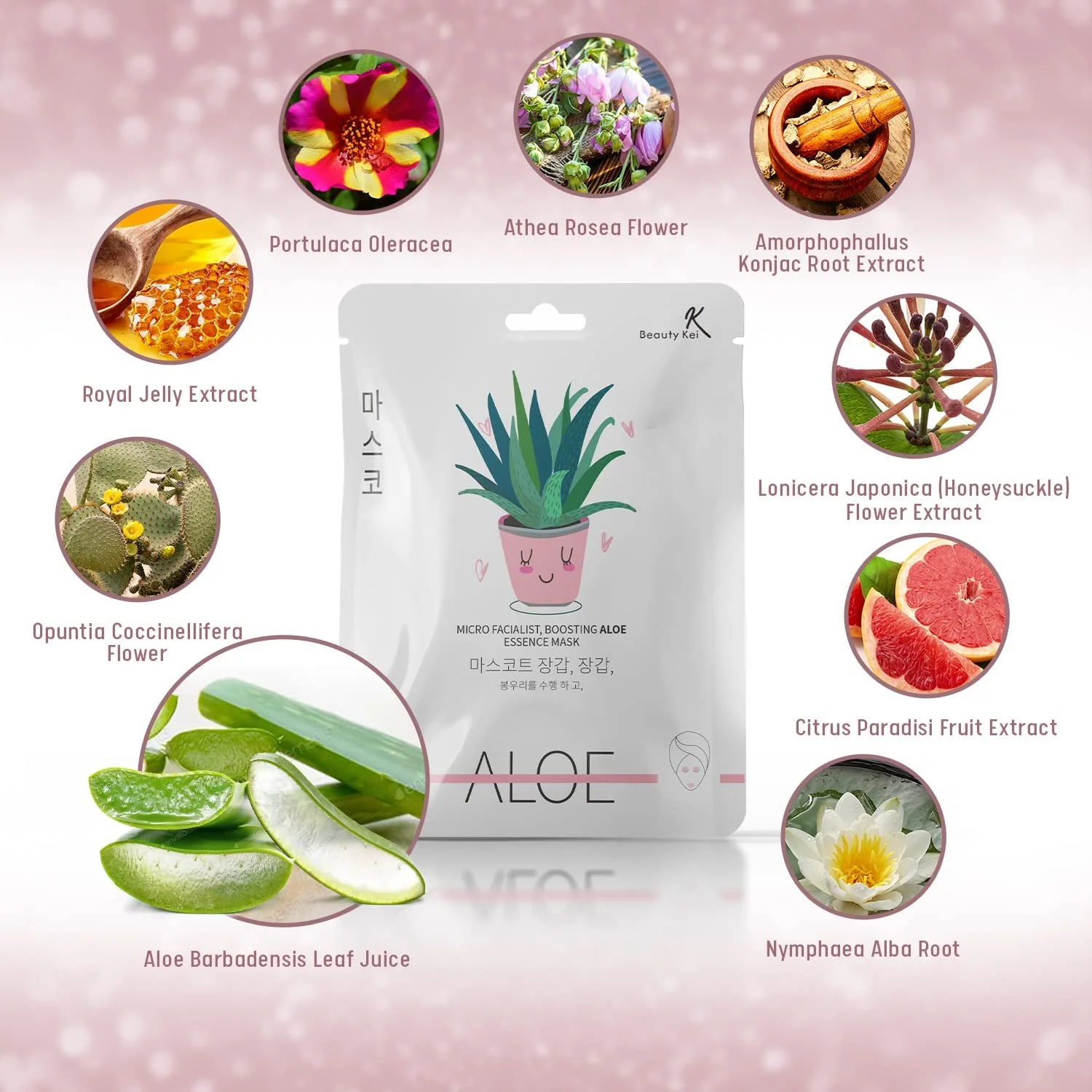 Тканинна маска для обличчя Aloe Vera Korean, 10 шт, фото №3 Тканинна маска для обличчя Aloe Vera Korean, 10 шт, фото №3