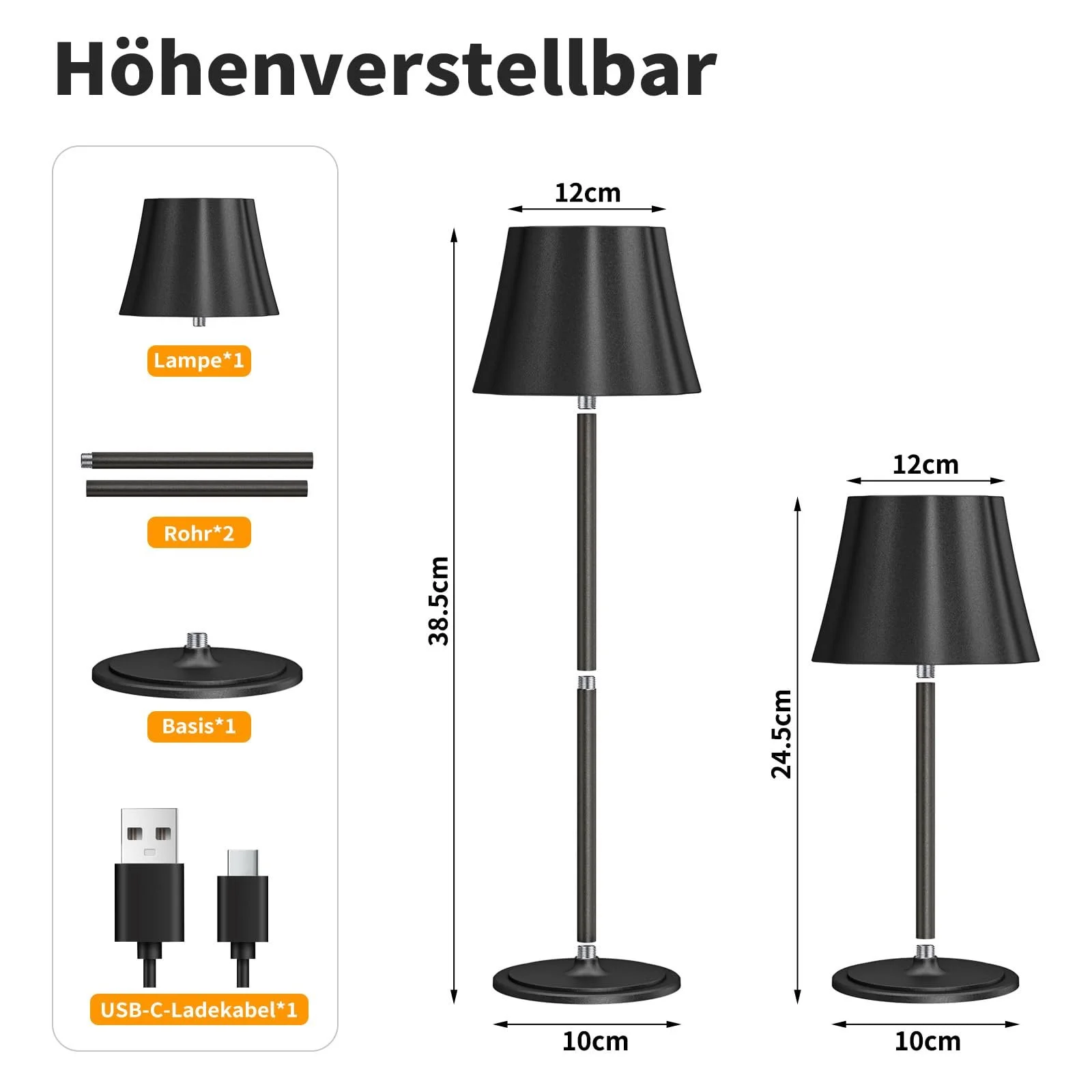 Настільна лампа LED Suright 5000 mAh Бездротова Акумуляторна 3 режими кольору з регулюванням яскравості IP54 Водонепроникна, фото №5