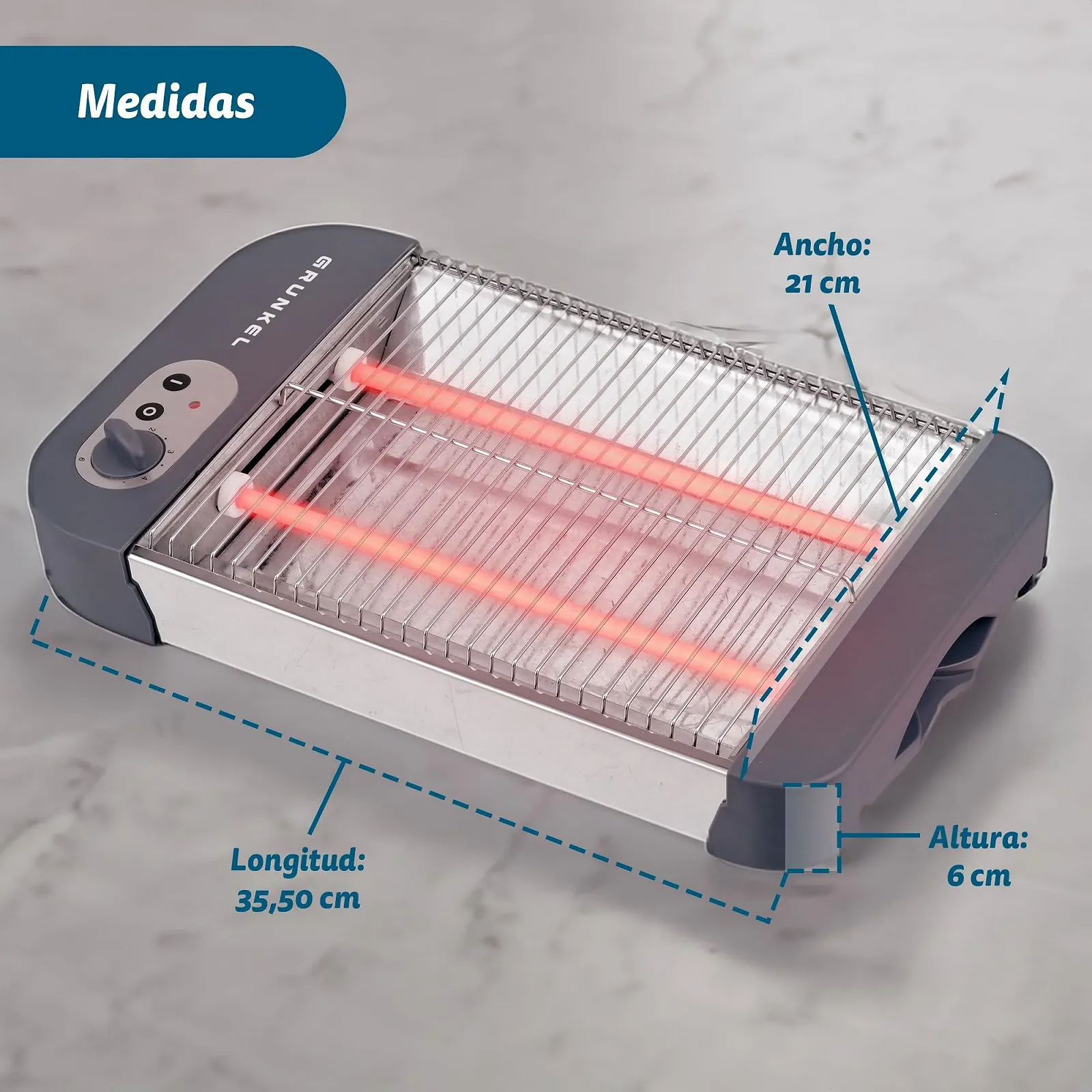 Тостер плоский Grunkel TSP-G2 600 Вт, фото №2