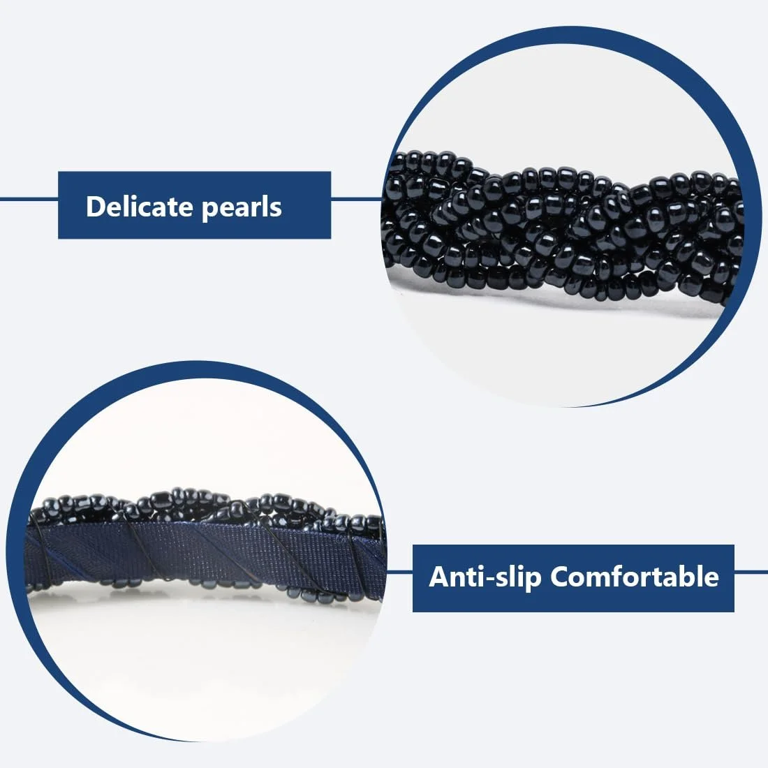 Обруч Плетінка Жіночий з Перлинами 3 шт, фото №3