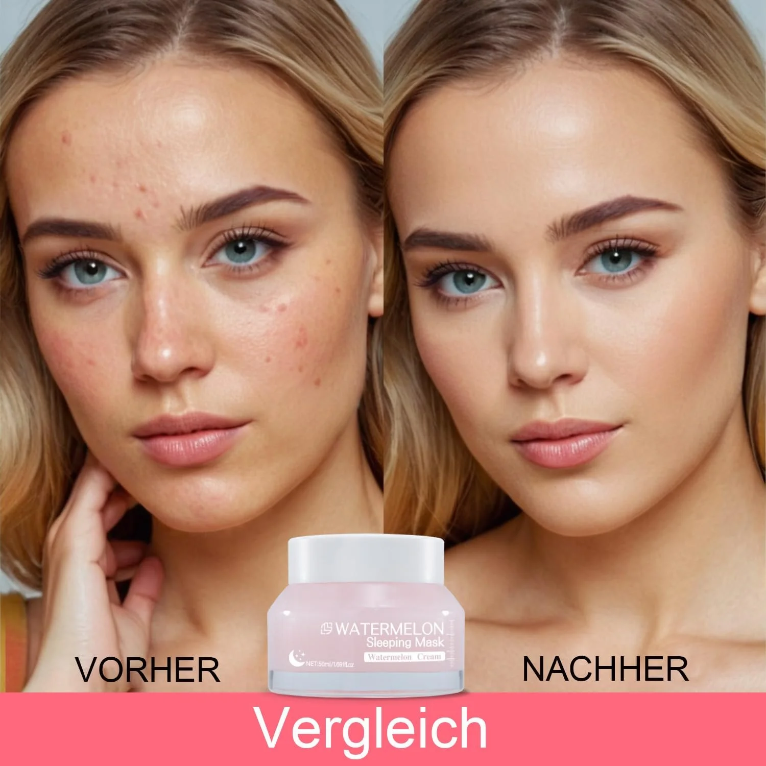 Ночная маска для лица с арбузом для улучшения упругости кожи, уменьшения морщин и глубокого увлажнения, фото №3