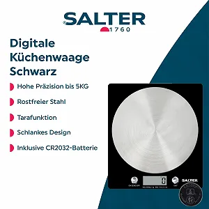 Кухонні ваги Salter Digital 5000 г Чорні synthetic.ua - Фото 1
