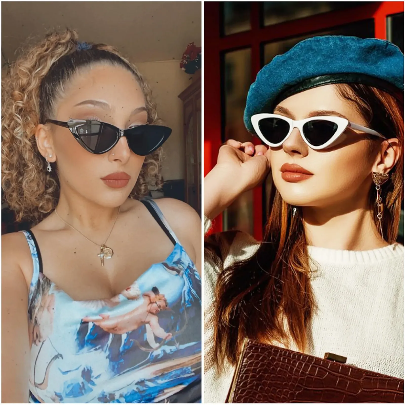 Сонцезахисні окуляри Котяче око Unning Набір з 4 штук Вінтажні Ретро Тонкі, фото №2