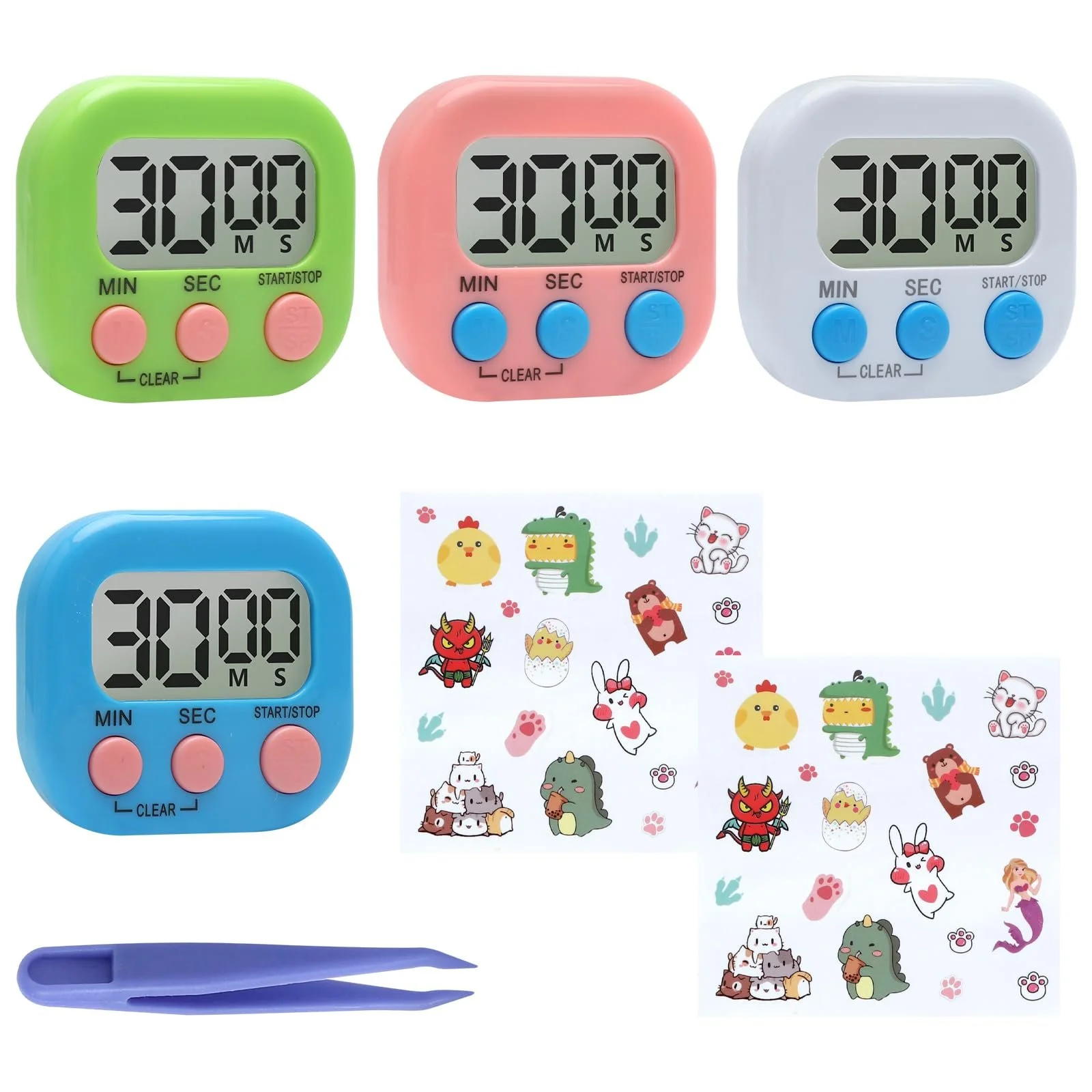 Таймер кухонный цифровой Набор 4 шт. Магнитный Разноцветный, фото №1 Таймер кухонный цифровой Набор 4 шт. Магнитный Разноцветный, фото №1