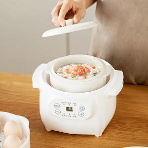 Электрическая тушенка Kelepu 1L 200W Керамическая вставка Универсальная электрическая тушенка для каши, рисового супа synthetic.ua - Фото 1