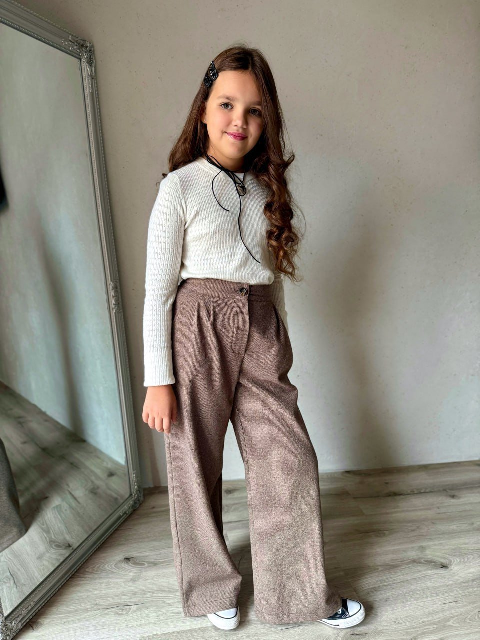 Стильные теплые брюки трикотаж камила (теплая) от 128 до 164 см, фото №10