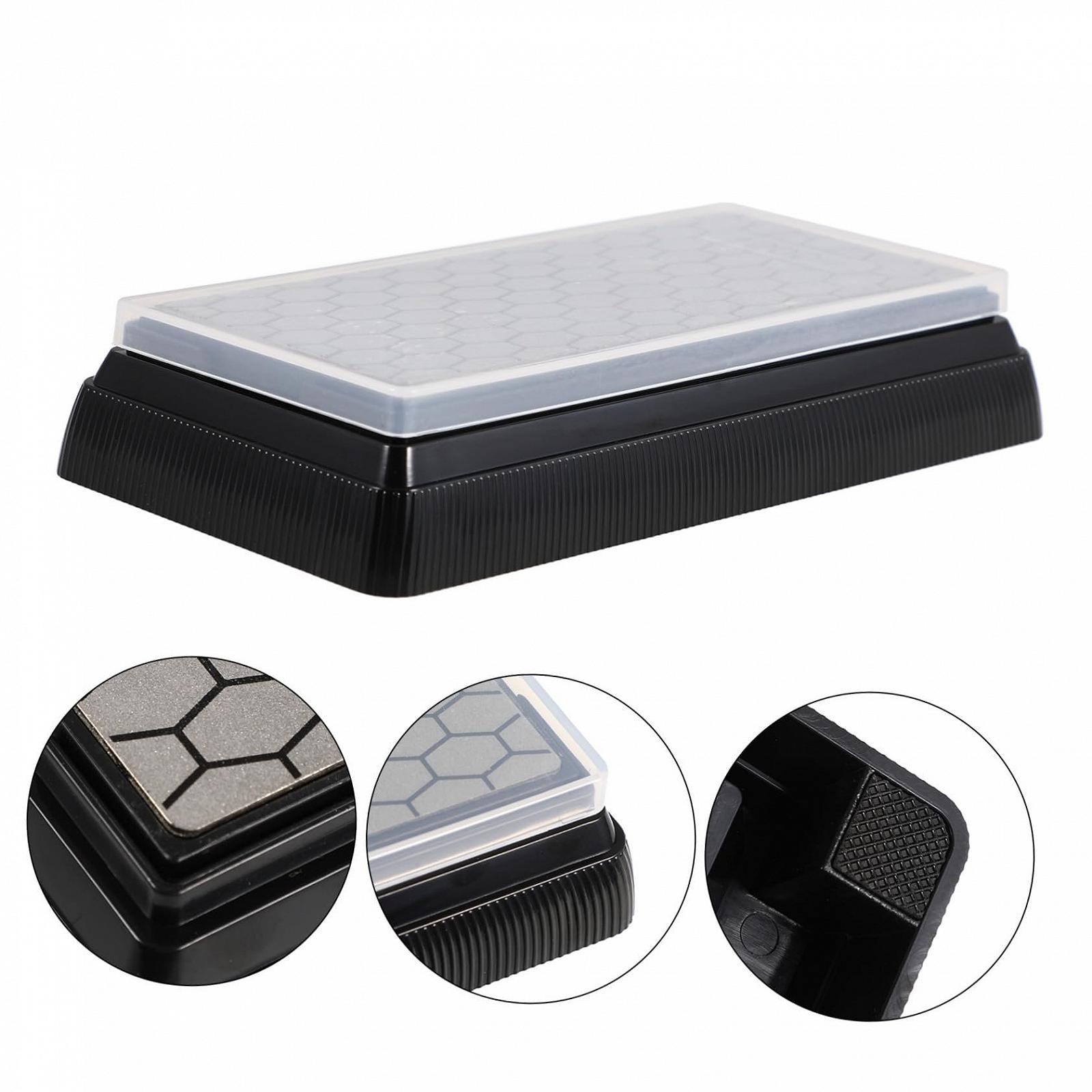 Точилка для ножей алмазный точильный камень двухсторонний с нековзным основанием, фото №3