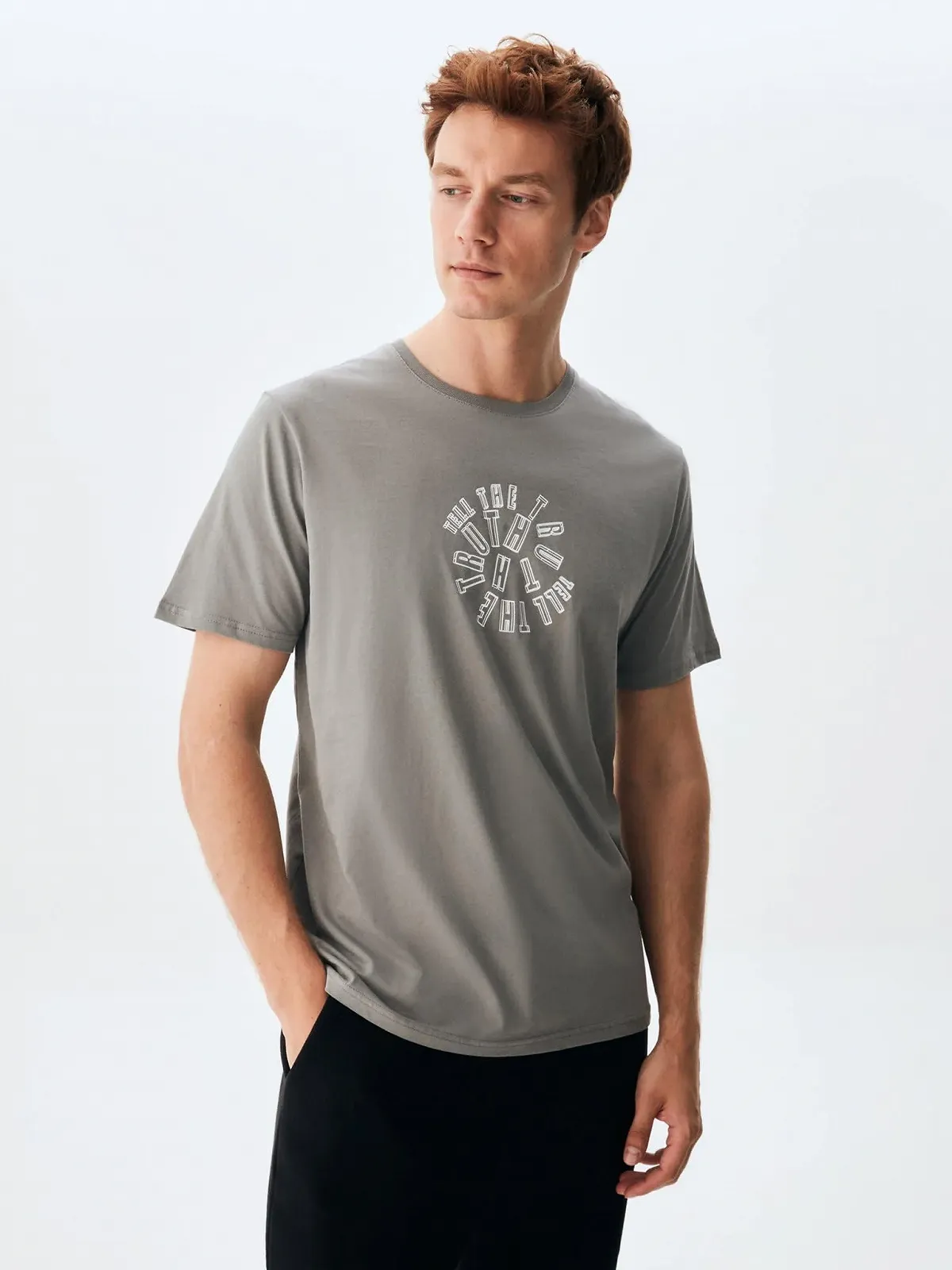 Футболка LTB Manara regular fit - Чоловіча футболка Звичайна бавовна круглий виріз - Сірий розмір M, фото №3