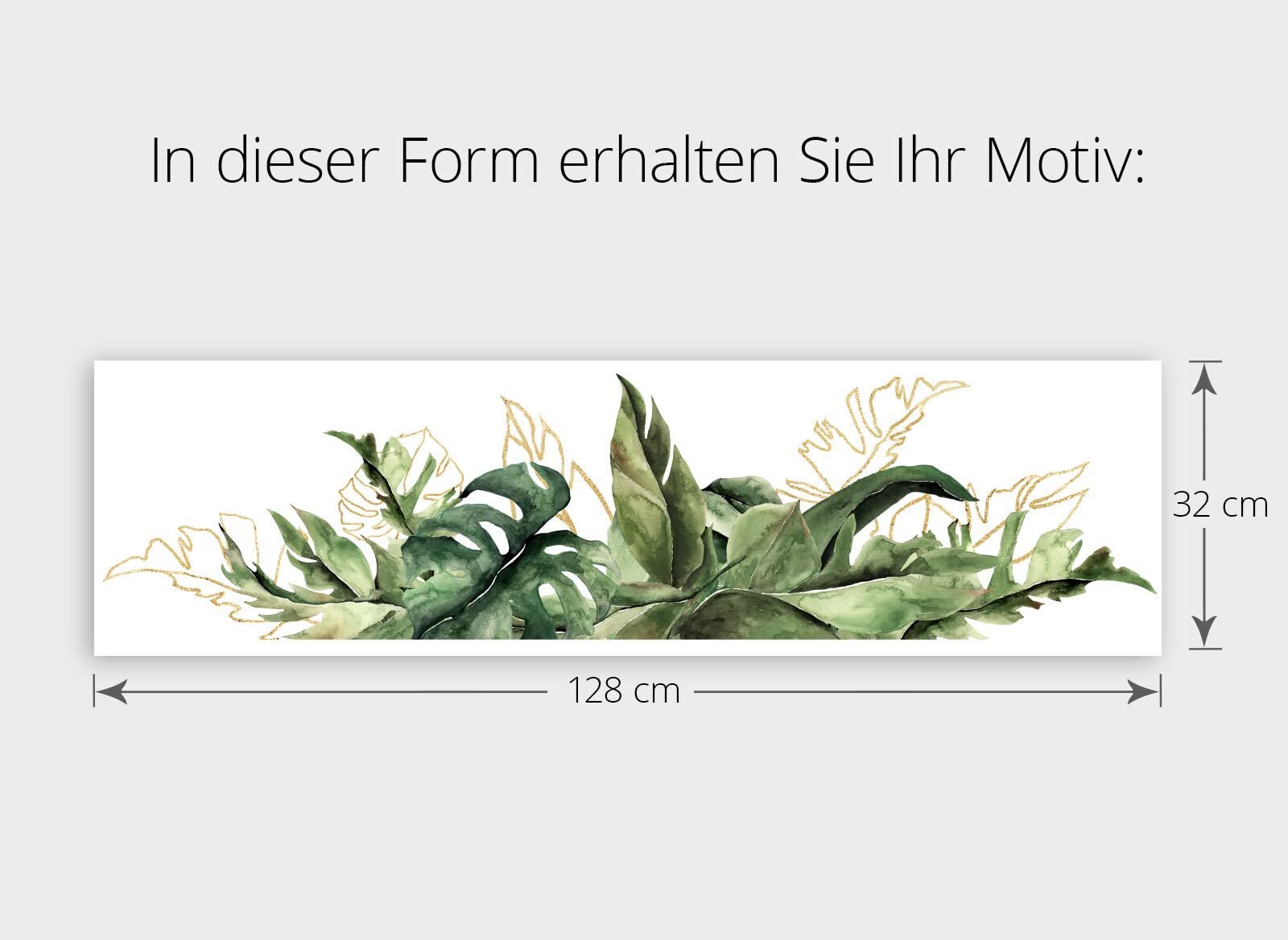 Настінна наклейка Grandora DL838-3 Tropical Leaves 128 x 32 см, фото №3