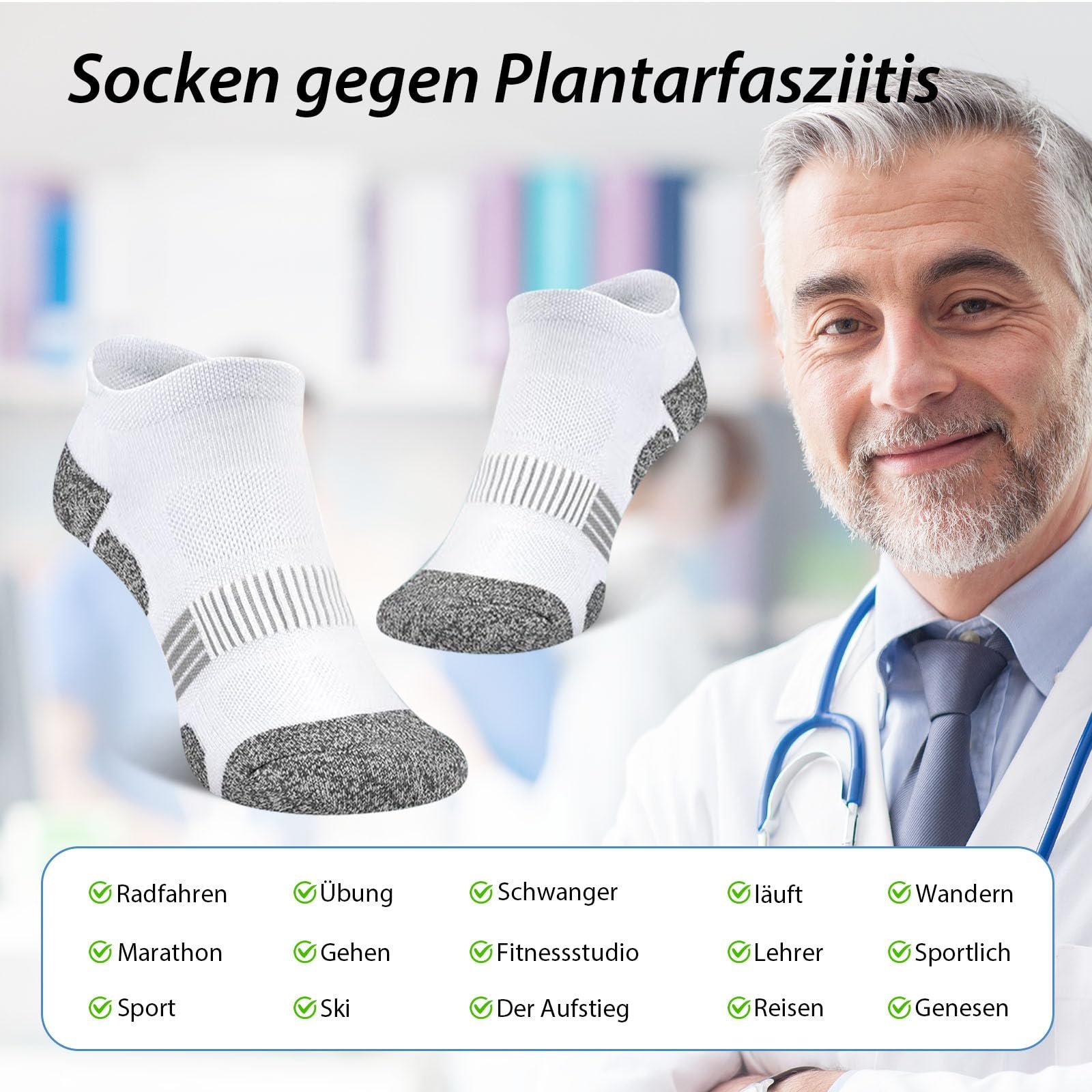 Спортивные компрессионные носки Yootiko (6 пар) Unisex для бега и пешего туризма для мужчин и женщин - дышащие, нескользящие, для тренировок, отдыха и повседневного использования, фото №6