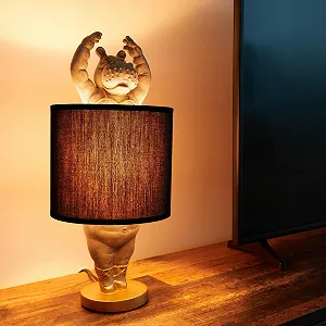 Настільна лампа BRUBAKER Hippo Ballerina 43 см Чорно-сіра Кераміка/Тканина synthetic.ua - Фото 1