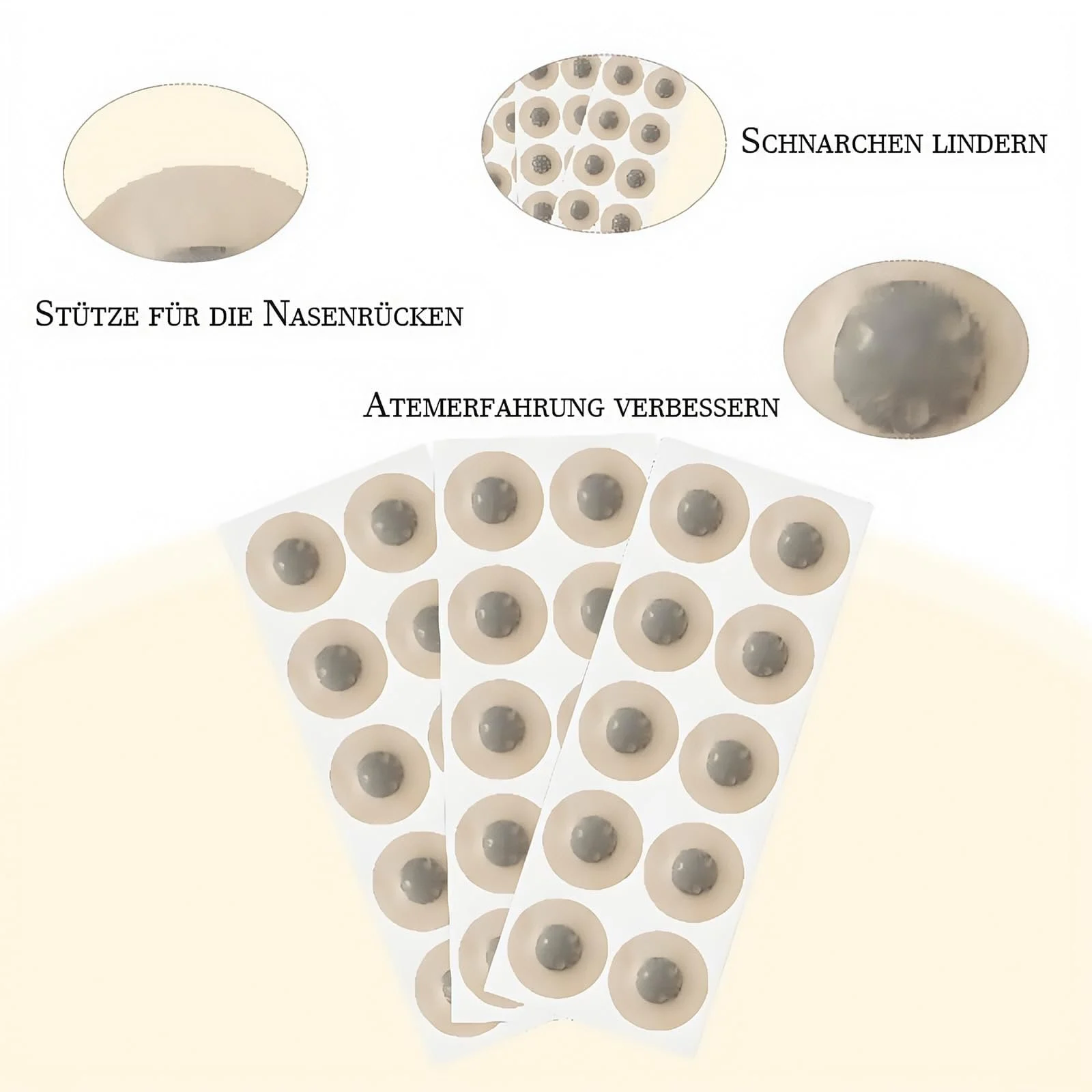 Пластирі для носа (60 штук) Магнітний для дихання для подорожей, готелів, жінок, чоловіків, фото №2
