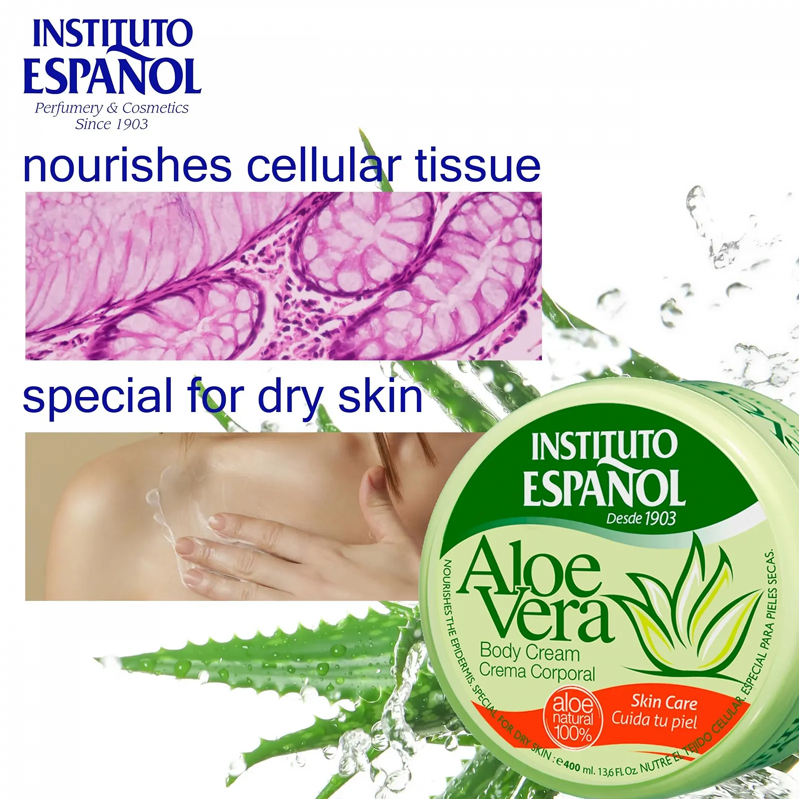 Крем Instituto Español Aloe Vera Зволожуючий для тіла, рук, ніг для сухої шкіри 800 мл, фото №5 Крем Instituto Español Aloe Vera Зволожуючий для тіла, рук, ніг для сухої шкіри 800 мл, фото №5