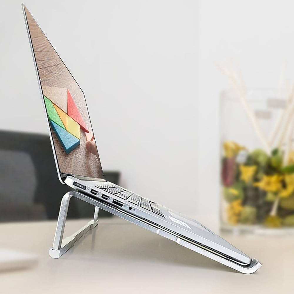 Подставка для ноутбука, Алюминиевая портативная съемная подставка для ноутбуков 12-17 дюймов, Серебристый, фото №4 Подставка для ноутбука, Алюминиевая портативная съемная подставка для ноутбуков 12-17 дюймов, Серебристый, фото №4