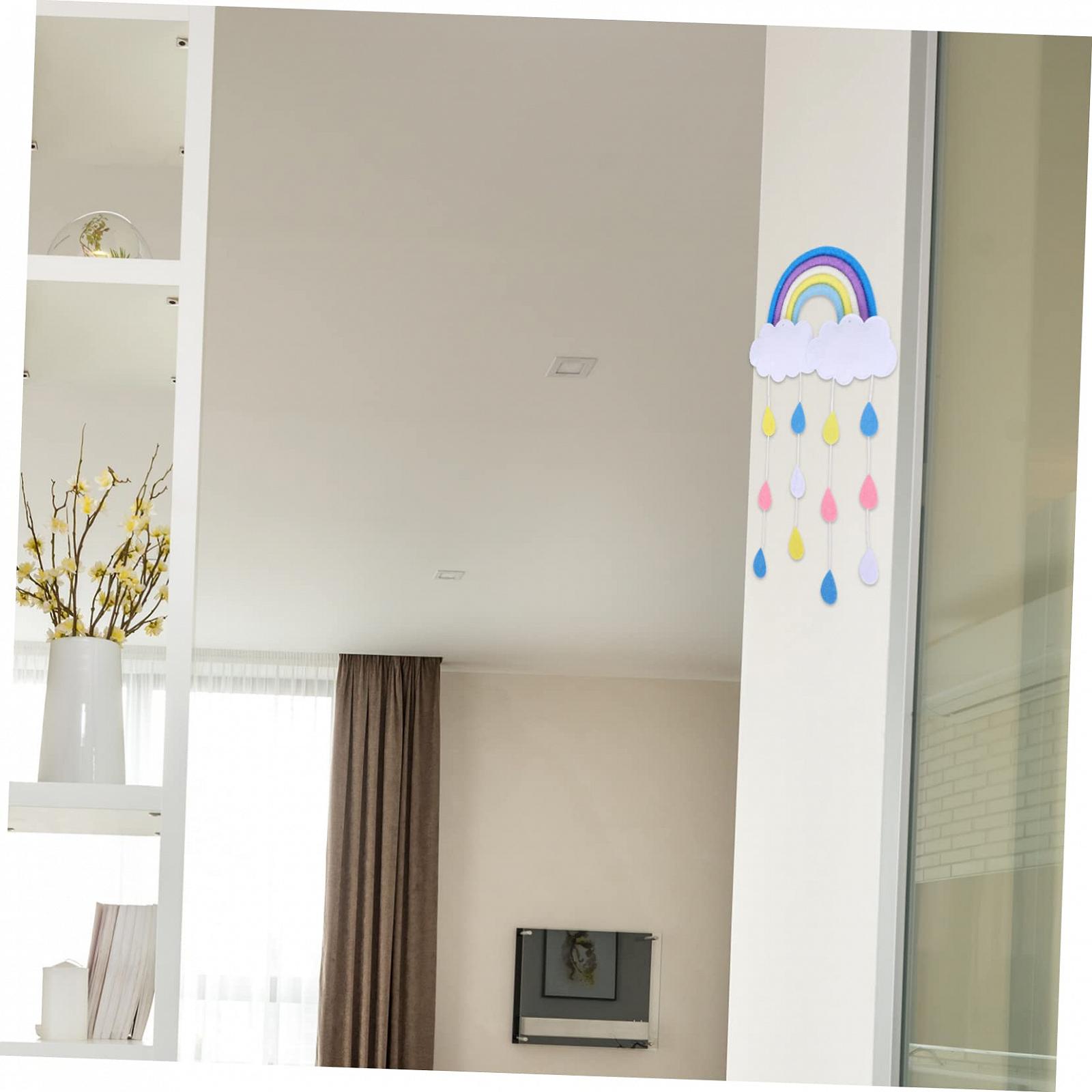 Подвесное украшение Baby Nursery Blanket Crib Macrame Rainbow Tassel Baby Nursery Ceiling Mobile Cloud для детского пледа украшение аксессуары пряжа простой комплект из 5, фото №4