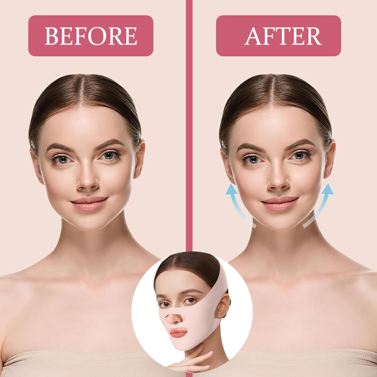 Маска V-подібна для видалення подвійного підборіддя EUYKQNOI, стрічка для підтяжки обличчя, фото №6