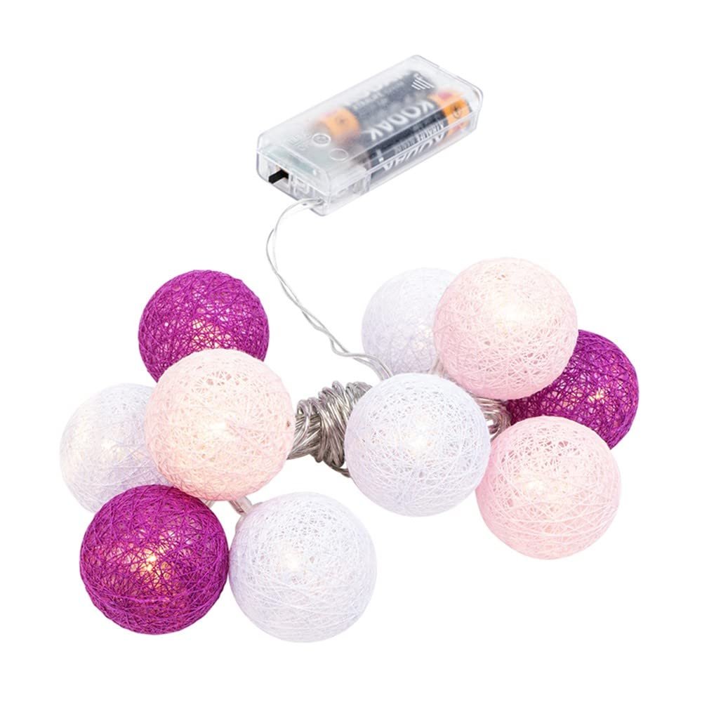 Гірлянда Ideen mit Herz Ball, 10 LED, кульки діаметром 35 мм, білий, рожевий, ягідний, фото №1