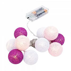 Гірлянда Ideen mit Herz Ball, 10 LED, кульки діаметром 35 мм, білий, рожевий, ягідний - Фото 1